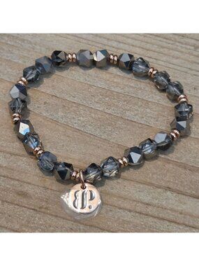 Bomb Party 2022 Holiday Stacks Single Metallic Gray Beaded Bracelet